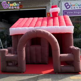 Factory price 3x3x3mH inflatable Christmas house air blown Santa buildings for outdoor party event decoration toys sport