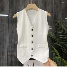 Women's Vests 2024 Fashion Vest Summer Sleeveless For Women V-Neck Single-breasted Ladies White Casual Waistcoat Tops