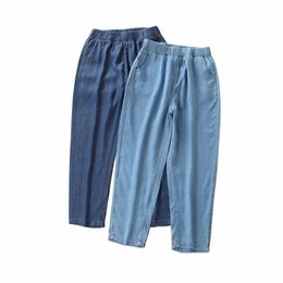 thin Classic Oversize 8XL Baggy Jeans Elastic High Waist Wide Leg Denim Pants Women Capris Casual Harem Vaqueros Korean Pantal 451B#