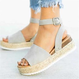 Sandals Plus size womens sandals wedge high heels summer Customised platform H240328YWO8