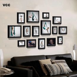 Sculptures 14pcs/set Wood Picture Frames for Wall Hanging, Photo Frame Wall with Picture Classic Wooden Frame for Home Decoration
