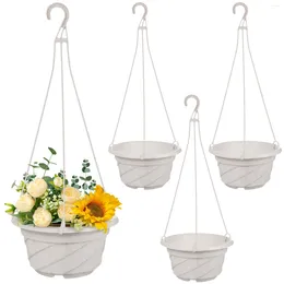 Vases 4 Pcs Hose Hanging Basket Plant Hanger Wall Mounted Plants Holder Pvc Pots For Indoor