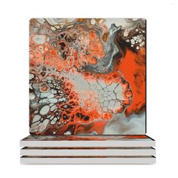 Table Mats Fire N Ash About Pour Art Dramatic Ceramic Coasters (Square) White For Ceramics Christmas Tea Animal