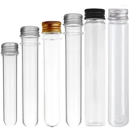 Storage Bottles 20Pcs/Lot 30/40/70/80/100/110ml PET Test Tube With Aluminum Lid Facial Mask Bottle Candy Packaging Boxes