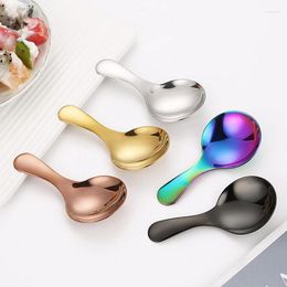 Tea Scoops Stainless Steel Spoon Short Handle Gold Ice Cream Coffee Kids Kitchen Condiment Spice Scoop Tool