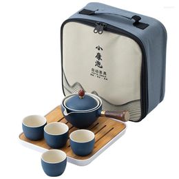 Teaware Sets Bubble Tea Set Creative Lazy Self-rotating Maker Travel Portable Ceramic Teapot Teacup Drop