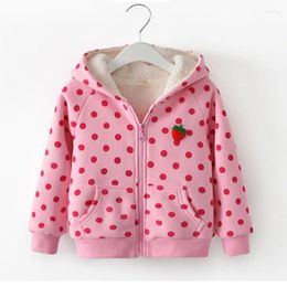 Jackets BibiCola Winter Children Jacket Girls Dot Outfits Kids Cartoon Hoodies Clothes Warm Outwear Baby Fashion Coat Clothing