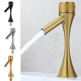 Bathroom Sink Faucets G1/2 European Style 304 Stainless Steel Washbasin Black Single Cold Water Faucet Golden Retro Creative Tap
