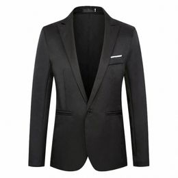 men's Slim Fit Korean Fi Blazers Formal Busin Cott England Suit Coat J2PU#