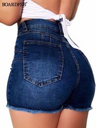 women Broken Denim Shorts Ladies Casual High Waist Stretch Hole Ripped Jeans Short Pants Female Summer Hotpant Slim Fit Shorts k1fv#