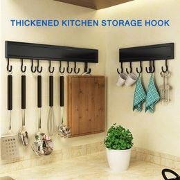 Kitchen Storage Space Aluminum Hook Rack Wall Mounted Coat Multi-hook Metal Hanging Shelf For Bathroom Living Room