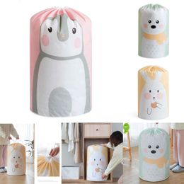 2024 Cartoon Bear Collapsible Storage Bag Transparent Storage Organizers Clothes Blanket Baby Toy Basket Travel Suitcases Quilt Bags