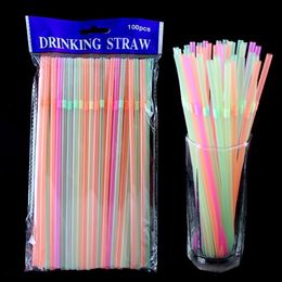 Drinking Straws 100pcs Cafe Rietjes Straight bent Straws Wedding Banquet Supplies Plastic Kitchen Accessories Cocktail Decora269b