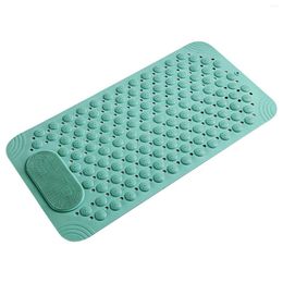 Bath Mats Shower Mat Non Slip Anti Mould Drain Holes Washable Thickened TPE Stall Floors For Bathtub With Suction Cups Foot Massage Area