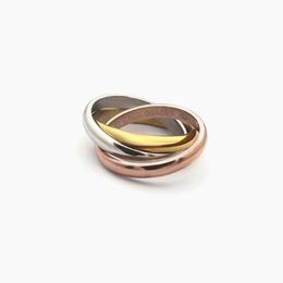 Band Love Faith Hope Triple Interlocked Engagement Rings For Women Stainless Steel Wedding Ring Promise Gift With Dust bag220Q