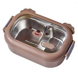 Dinnerware Stainless Steel Insulated Container 2 Compartments Cute Leak-Proof Deposit Meal/Fruit/Vegetables And Salads