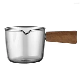 Wine Glasses Borosilicate Glass Milk Mini Wooden Handle Small Cup Espresso Coffee Extraction