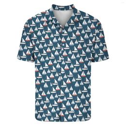 Men's T Shirts Hawaiian Printed Button Short Sleeve Casual Fashion Shirt For Men Vintage