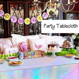 Table Cloth Cover Glittery Tablecloth Set For Birthday Party Graduation Games Iridescent Rectangle Disco Decorations