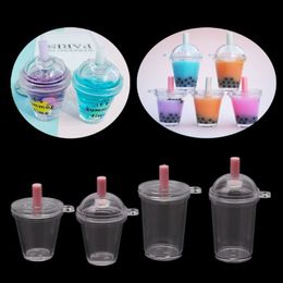 Jewellery Components 10Pcs Mini Frappuccino Cup Coffee Cup Dollhouse Miniature Simulation Plastic Cake Cream Cups Keychain Making261O