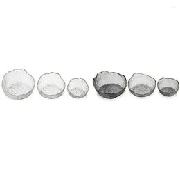 Bowls Promotion! 3Pcs Glass Salad Clear Irregular Shape Phnom Penh Bowl Fruit Dessert For Party Catering