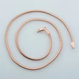 Chains 3mm 45cm Men Women Choker Rose Gold Color Herringbone Necklace