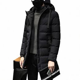 winter Men's Down Jacket Hooded Fi Lg Down Coats Men Windproof Waterproof Thick Warm Brand Mens Clothing Lg Parkas F9OV#
