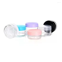 Storage Bottles Empty 5g 10g 15g 20g Travel Small Colorful Covers Clear Plastic Cosmetic Pot Jars With Lids For Face Cream Lip