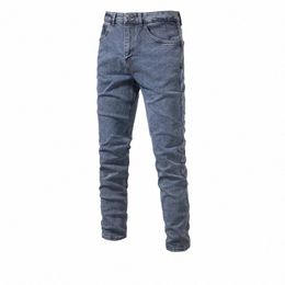 aiopeson 2023 Autumn Denim Jeans Pants Men Slim Fit Straight Jeans for Men Quality Cott Busin Casual Wear Mens Denim Pants m3il#
