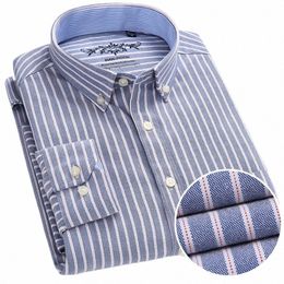 spring and Autumn slim Oxford woven men's lg sleeve shirt n-iring busin casual stripes solid Colour social youth C3JA#