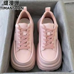 Casual Shoes Cute Pink Platform Sports Woman 2024 Thick Sole Girls' Kawaii Fashion Dad Women's