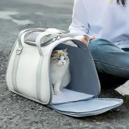 Cat Carriers Foldable Carrier Bag Waterproof Breathable Four Seasons Large Capacity Pet Portable Crossbody Cats Travel HandBag