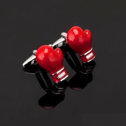 Cuff Links Fashion Brand Mens Shirts Boxing King Cufflinks Sport Red Gloves Muhammad Wholesale And Retail 230909 Drop Delivery Jewelry Otjhp