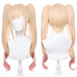 anime COS Cosplay Maid Kitagawa Marin Kitagawa Cosplay Wig Blde Pink Pytail Wig Heat Resistant Synthetic Wig 992j#