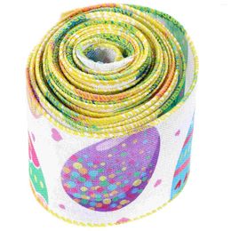 Gift Wrap Easter Ribbon Decorative Ribbons Wired Edge Handicraft With Printing For Wreaths DIY Packaging