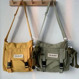 Shoulder Bags Canvas Women Messenger Bag Korean Large Crossbody For 2024 Student Nylon Handbags Satchels