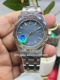 37MM Super Edition Watch 15450 Automatic Mechanical Men's Watches Blue Disc CAL.3120 Movement Stainless Steel Silver Bracelet Waterproof Wristwatches APS Factory