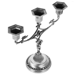 Candle Holders Decor Home Retro Decoration Holder (Vintage Tin) Alloy Candlestick Pillar Church Stand Tea Light