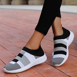 Casual Shoes Women's Sneakers 2024 Fashion Plus Size Solid Colour Women Slip On Sock Ladies Flat
