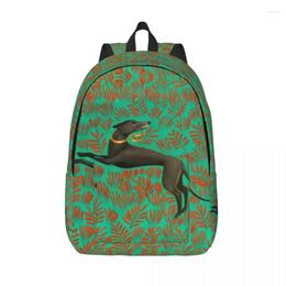 Storage Bags Sihthound Greyhound Flowers Art Canvas Backpacks For Boys Girls Dog Animal College Travel Bookbag Fits 15 Inch Laptop