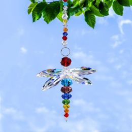 Suncatchers H&D Multi Hanging Window Dragonfly Pendant Rainbow Maker Crystal Suncatcher Feng Shui Home Window Decor Christmas Birthday Gifts