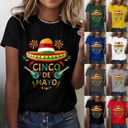 Women's T Shirts De Letter Mexican Short Sleeve For Women And Set Mock Turtleneck Long