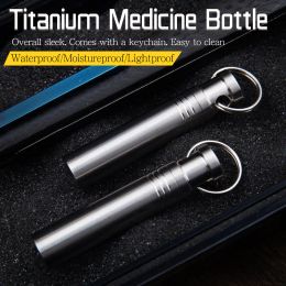 Jars Titanium Alloy Seals Waterproof Bottles Canister Medicine Capsule Bottle Outdoor Camping EDC Tool Titanium Seal Bottle