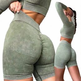 hot Women Yoga Shorts High Waist Workout Shorts Fitn Yoga Lift Butt Fitn Ladies Yoga Gym Running Short Pants Sportswear 63vY#
