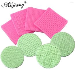 Baking Moulds 4 Pcs Mujiang Knitting Cake Border Silicone Mould Cupcake Fondant Decorating Tools DIY Sugarcraft Baby Clothes Lace Mats