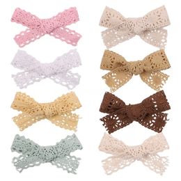 Baby Bow Barrettes Hairpins Boutique Bows with Clip Girls Cute Hollow Lace Bowknot Clips Barrette Kids Hair Accessories