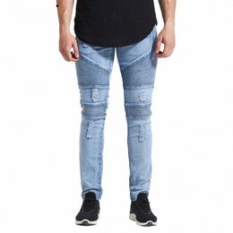 mrpick New Men Ripped Distred Biker Jeans 2017 Urban Classic 5 Styles Skinny Hole Pencil Stretch Jeans i036#