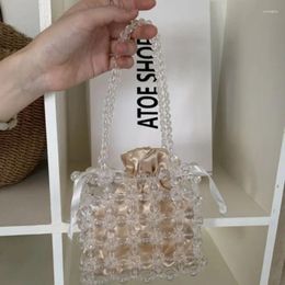 Totes Handmade Woven Hollow Beaded Versatile Fashionable Handbags For Women Ins Minimalist Summer Vacation Custom Women's Bag