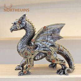 Sculptures NORTHEUINS Resin Mechanical Punk Aniaml Statues Steampunk Collection Souvenir Figurines For Interior Desktop Decoration Objects