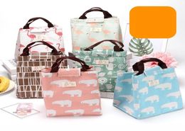 14 Colours Geometric Printed Oxford Lunch Bag Portable Insulated Thermal Food Picnic Lunch Pouch Stripe Cooler Lunch Box9761178